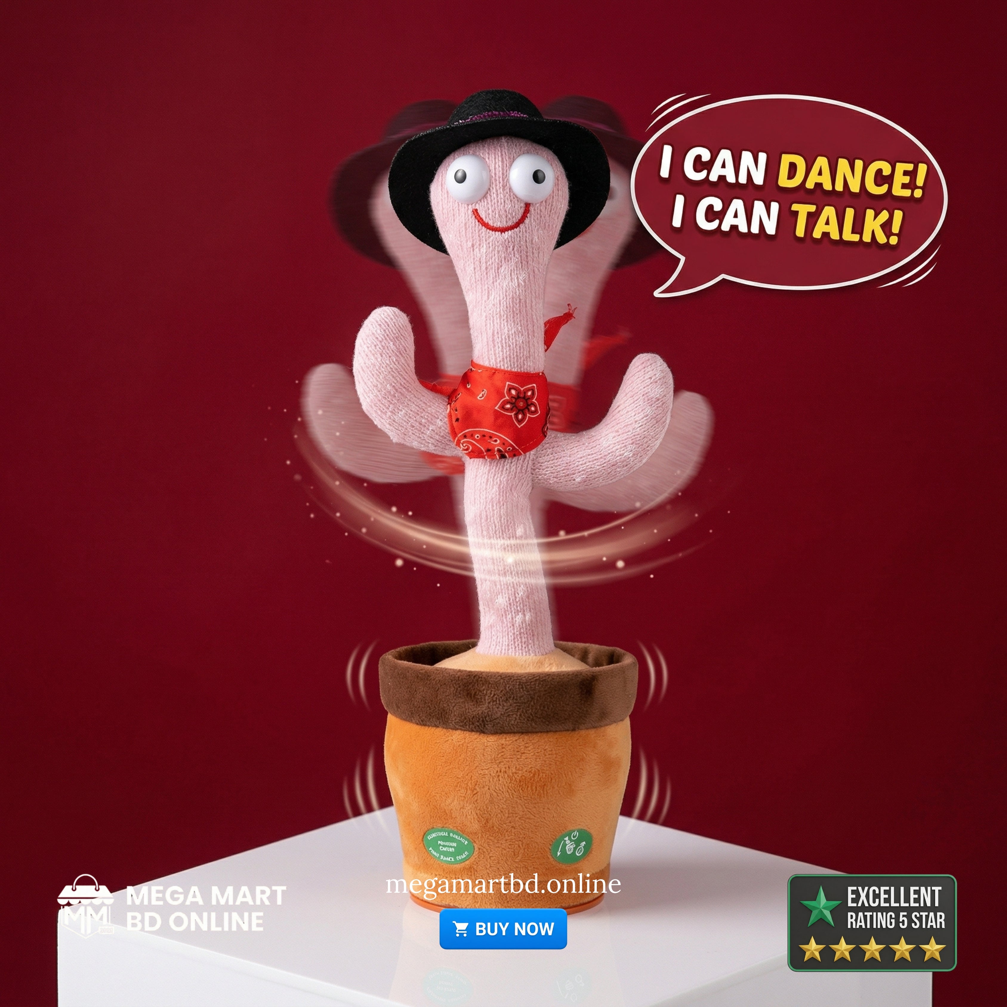 Kids Dancing Talking Cactus Toys